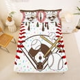 thumbnail image 5 of Erosebridal Kids Baseball Sport Bed Sheets,Boys Ball Gamer King Sheets For Ice Cream Baseball Lover 4pcs, 5 of 6