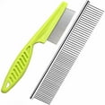 thumbnail image 1 of 2-in-1 Dog Combs, Flea Comb, Metal Cat Comb With Stainless Steel Teeth And, 1 of 5