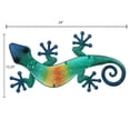 thumbnail image 3 of LuxenHome 24-Inch Blue Gecko Lizard Metal and Glass Outdoor Wall Decor, 3 of 7