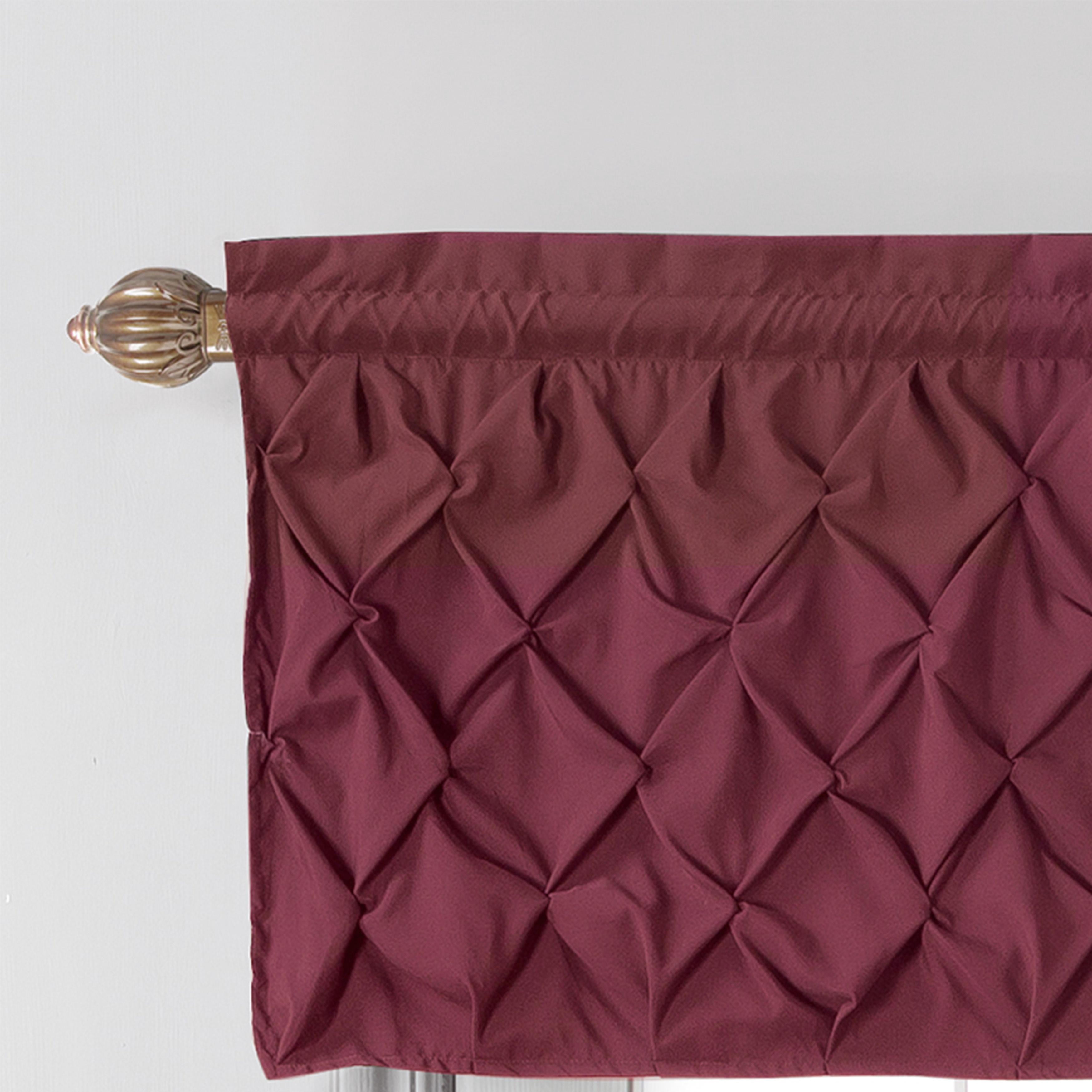 VCNY Home Carmen Burgundy Solid Color Rod Pocket Light-Filtering Curtain Valance, 60" x 20"