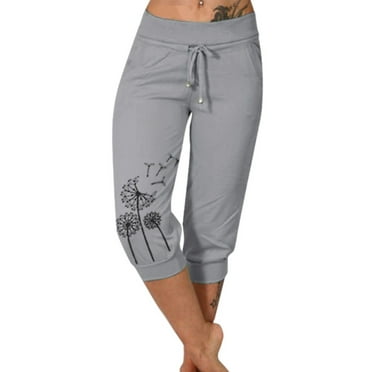 Ruimatai Women's Plus Size High Waist Lace Insert Jeans Capri Pants ...