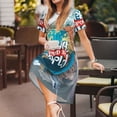 thumbnail image 3 of Disketp Travel Around The World para Vestido de Manga Corta para Mujeres, Vestidos de Verano para Mujeres, Casual y Holgado para la Playa, 3 of 6
