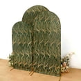 thumbnail image 4 of Efavormart Set of 3 Hunter Emerald Green Wave Mesh Chiara Backdrop Stand Covers With Gold Embroidered Sequins, Fitted Covers For Round Top Wedding Arches - 5ft,6ft,7ft, 4 of 5