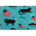 thumbnail image 4 of Dreamtimes Black Cats Pineapples Non-Slip Area Rug 36"x24", Kitten Cartoon Summer Floor Carpet Comfort Floor Mats Decor for Indoor Front Porch,Living Room, Bedroom,Kitchen, 4 of 7
