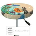thumbnail image 7 of Picia Colorful Plants And Insects pattern Round Stool Covers Comfy Seat Covers Stretch Removable WashableChair Slipcover Round Bar Chair Cushion Cover-14 inch, 7 of 7