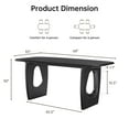 thumbnail image 2 of Morden Fort 68-inch Modern Dining Table for 4-6, Rectangle Kitchen Table Hollowed-Out Legs Design, Water-Resistant MDF Top with Rounded Edges, Black Wooden Dining Room Table, 2 of 8
