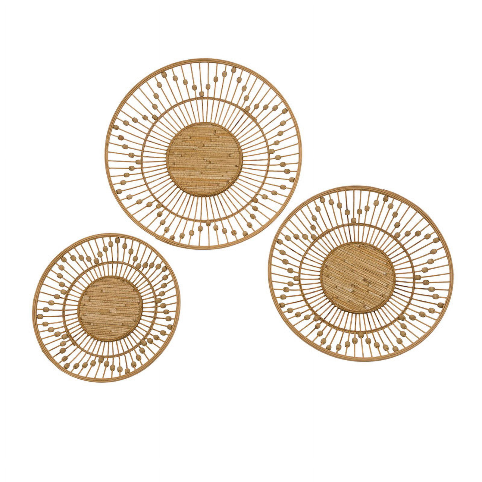 Layana Boho Style Farmhouse Bamboo Wall Plates