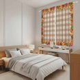 thumbnail image 4 of Fall Maple Leaves Kitchen Curtains 63 Inch Length, Thanksgiving Beige Brown Plaid Tiers Curtains for Living Room Berdoom Bathroom, Light Filtering Drapes Window Treatment 2 Panels 42"Wx63"L, 4 of 9