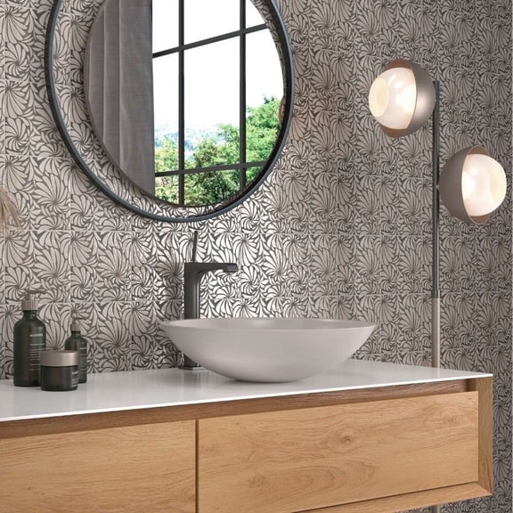 The Tile Life Olea 6" x 6" Blossom Patterned Satin Porcelain Wall Tile, Case of 22