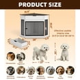 thumbnail image 3 of WGYPRIME 44.6'' Corner Dog Crate Furniture, Modern Decorative Dog Kennel End Table with Fluted Drawer, Space-Saving Dog Cage for Small/Medium Dogs, 3 of 19