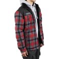 thumbnail image 2 of Ma Croix Mens Sherpa Lined Flannel Thermal Fleece Padded Cotton Plaid Zip Up Jacket, 2 of 5