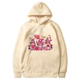 thumbnail image 3 of Guluxicc Womens Hoodies Casual Fashion Long Sleeve Hooded Sweatshirts Cute Valentines Day Pullover Tops, Beige, XL, 3 of 4