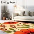 thumbnail image 2 of ODIKA 6'x9' Machine Washable Non-Slip Area Rug, Harvest Season Poppy Meadow with Autumn Florals High Traffic Rug, Beige, 511428, 2 of 7