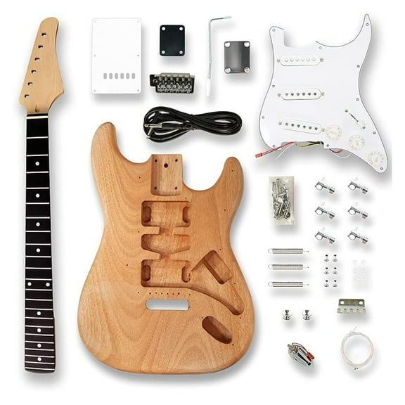 DIY Electric Guitar Kits, okoume Body maple neck & composite ebony fingerboard