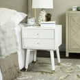 thumbnail image 3 of Safavieh Lyla 2-Drawer Mid-Century Retro Night Stand, White/Gold, 3 of 8