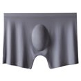 thumbnail image 2 of zeranth Men Thin Boxers Seamless See-through Soft Solid Color Mid Waist Ice Silk U Convex Soft Plus Size Elastic Quick Dry Moisture-wicking Men Underpants Underwear, 2 of 7