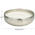 thumbnail image 3 of DecMode Silver Metal White Sage Scented Hammered 20 oz 3 Wick Candle with White Wax, 3 of 8