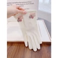 thumbnail image 4 of Guantes de protección solar de verano para mujer, finos, antiultravioleta, transpirables, de algodón, antideslizantes, con pantalla táctil, de color sólido, a la moda, parasol, 4 of 5