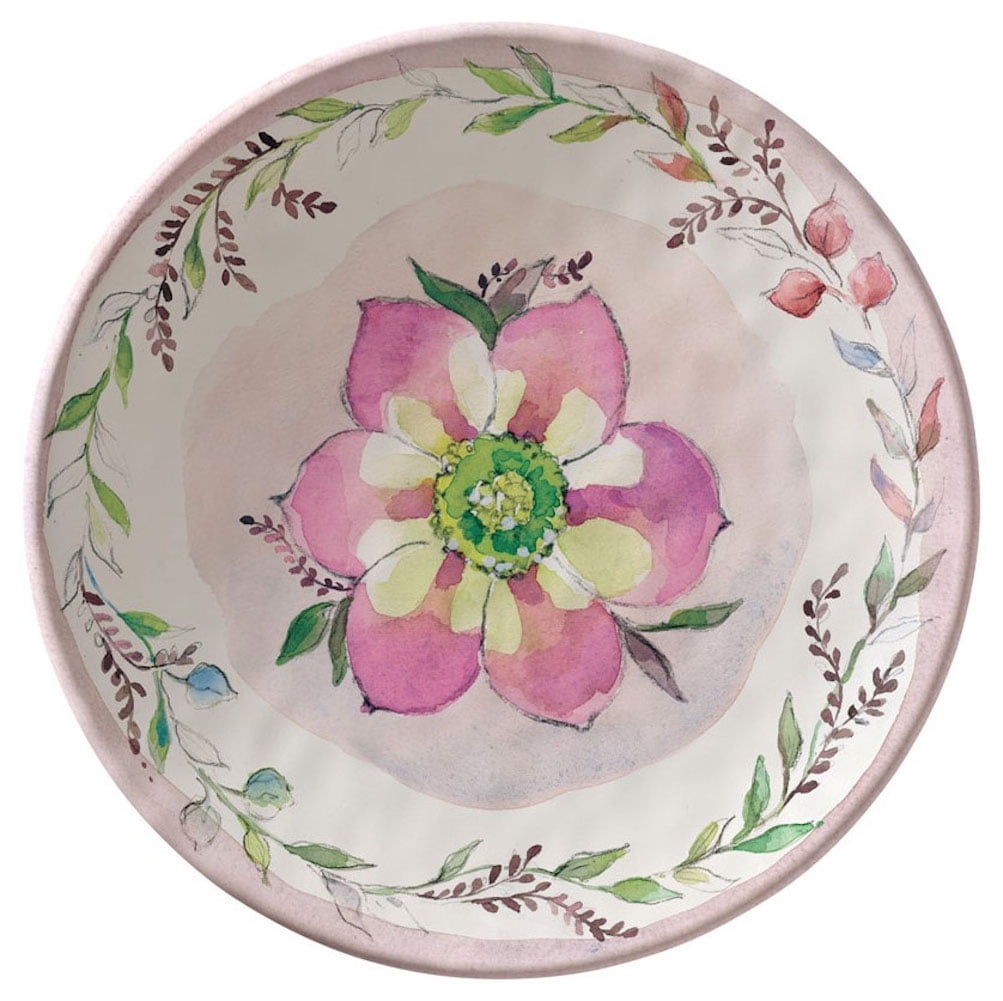 Merritt Melamine Round Salad Plate Bloom & Vine Purple 8.5