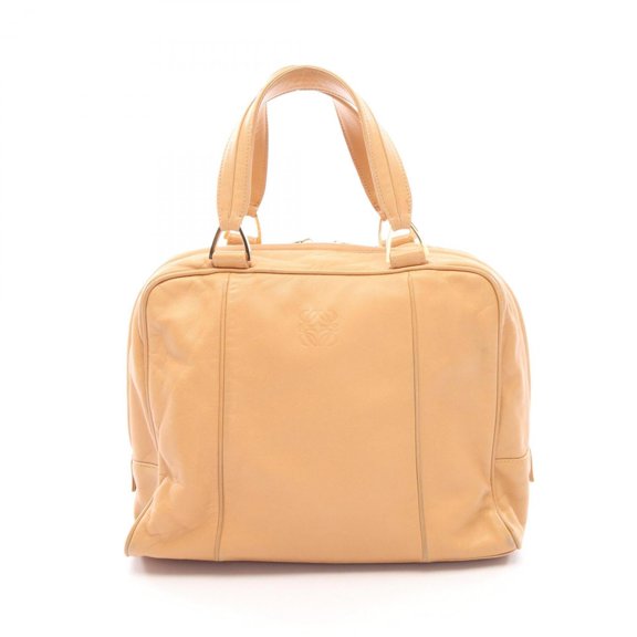 Pre-Owned Loewe Anagram Handbag, Leather, Women's, Beige