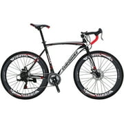 700C Road bike Eurobike XC550 for Mens,54cm Frame Bicycle,700C Wheels,21 Speed Dual Disc Brake Commuter Bicycles Adult
