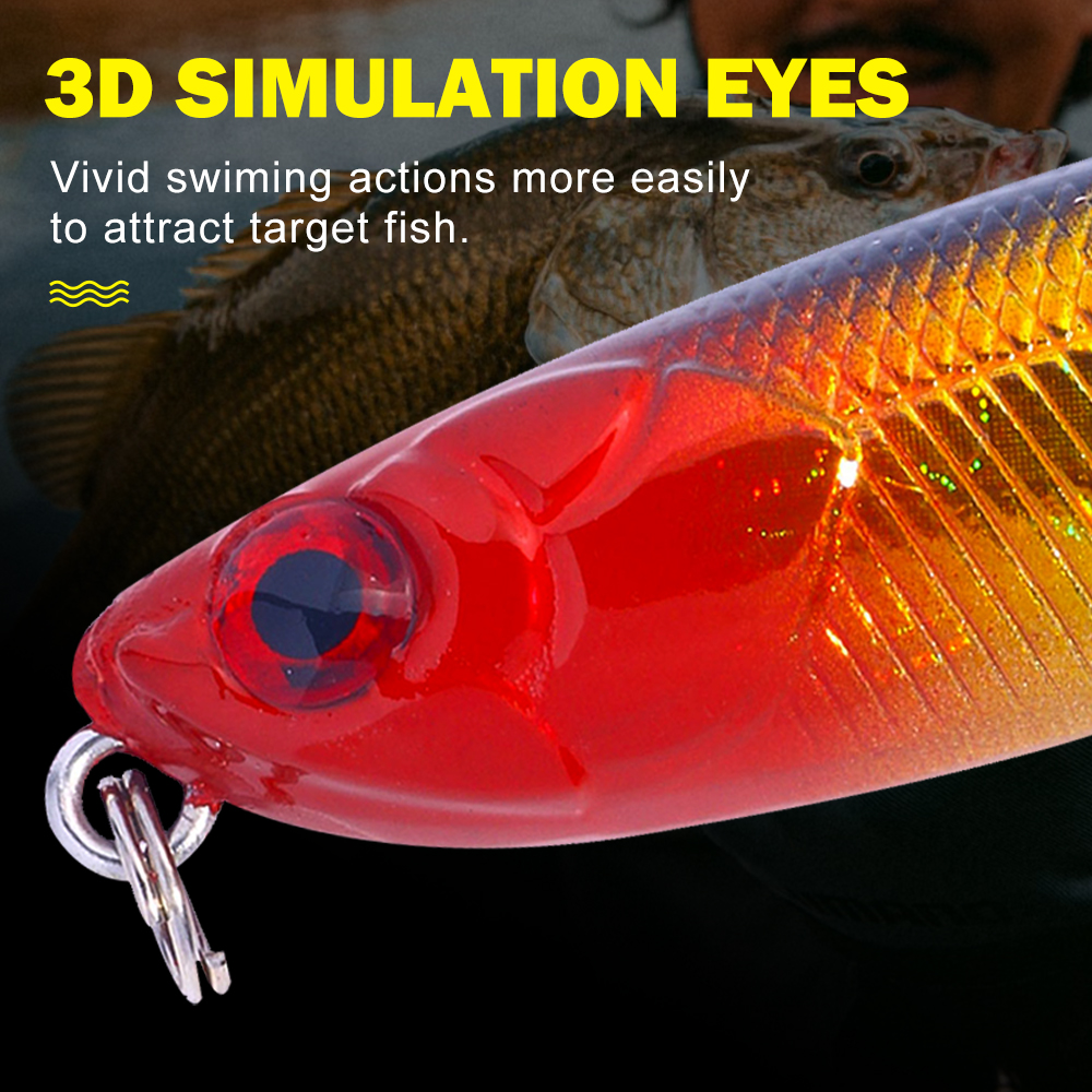 HENGJIA Fishing Lures, Pencil Plopper Fishing Lure for Bass Catfish Pike Perch, Deep Diving Minnow Fishing Bait, Fishing Lures Kit for Saltwater and Freshwater
