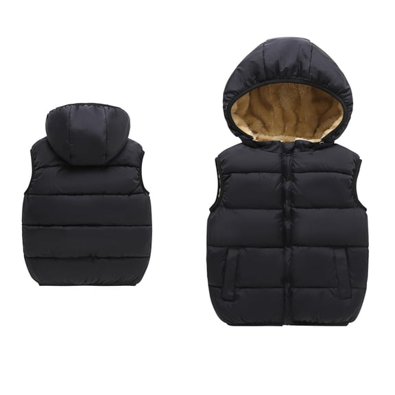 Girls Puffer Vest Boys Winter Vest Cute Hooded Jackets Sleeveless Lightweight Puffer Jacket Kids Puffer Jacket for Little Girls 4-5 Years