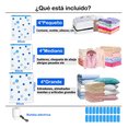 thumbnail image 2 of Bolsas De Vacío  Bloosom Para Ropa Con Bomba Eléctrica, 12 Pzs Blanco/Azul, 2 of 5