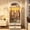 White 2 Doors, variant on Blotout Arched Armoire Wardrobe Closet with LED Light & Glass Doors, 75" Tall 2 Door Armoire Closet with 2 Drawers & Storage Shelves, Large Bedroom Storage Clothes Organizer with Hanging Rod