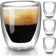 thumbnail image 1 of Double Walled Espresso Cups Set of 4 (50% Thicker), 3 Ounce Clear Expresso Coffee Mugs, Espresso Shot Glasses, Double Wall Insulated Espresso Cups Suit for Espresso Machine, Microwave Safe, 1 of 7