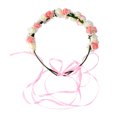 thumbnail image 1 of 1 corona de estilo coreano para vacaciones, hecha a mano, para mujer, ideal para el día a día (rosa y blanco)., 1 of 5