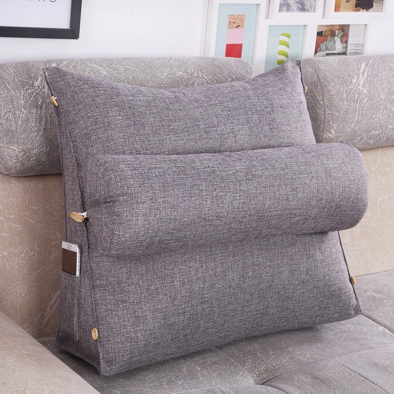 SESO UK Color : Gray , Size : 48*48*20cm Lumbar Cushion Back Support Pillow Reading Pillow For Bed Backrest And Sofa For Back Pain And Sciatica