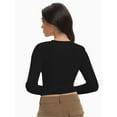 thumbnail image 5 of Womens Long Sleeve Shirts Basic Crop Tops Going Out Fall Fashion Underscrubs Layer Slim Fit Tops, 5 of 6
