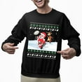 thumbnail image 2 of Christmas Sweatshirt, Funny Santa Reindeer Rugby Christmas Sweatshirt, Ugly Holiday Sweater, Xmas Sweatshirt for Men and Women, 2 of 5