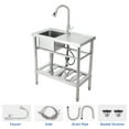 thumbnail image 3 of Garvee Utility Sink,30"x16"x30" Freestanding Single Bowl Kitchen Sink with Faucet & Drainboard,Stainless Steel Sink with Storage Shelves for Laundry Room Bathroom Farmhouse, 3 of 9