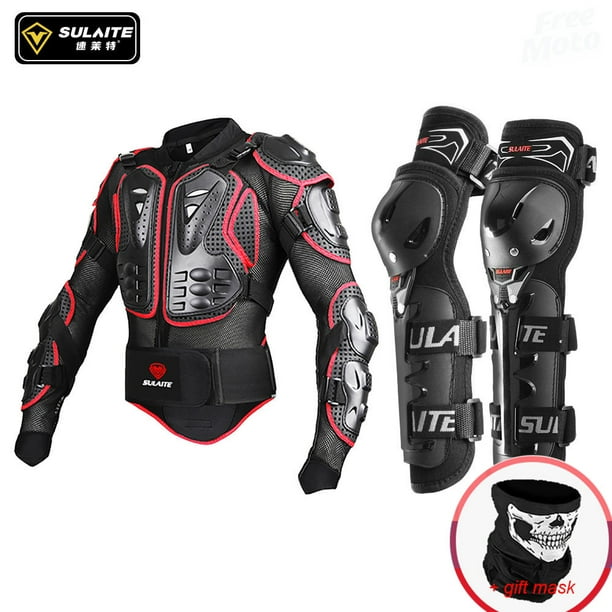 SULAITE-Chaqueta de Motocross para hombre, rodilleras de protección completa para el cuerpo, equipo de protección para el pecho y la columna vertebral