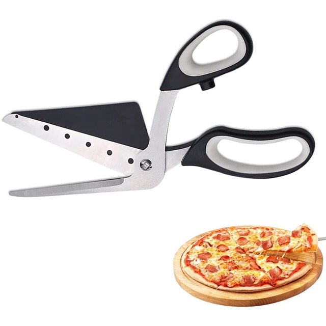 2 piezas, cortador de espátula para pizza, cortador de tijeras para pizza, operación con una sola mano, acero inoxidable ShuxiuWang 1327537084419