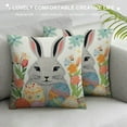 thumbnail image 3 of COMIO  Easter Decorations Throw Pillow Covers Set of Bunny Couple Decorative Throw Pillows Mr. &amp; Mrs. Rabbit Pillowcase with Colorful Easter Eggs for Sofa Couch,, 3 of 5