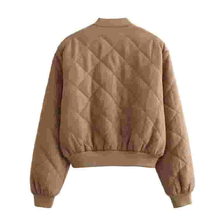 【BAON】Benifer quilted short padded jacket Fanxing Women's Quilted Puffer Bomber Jacket Oversized