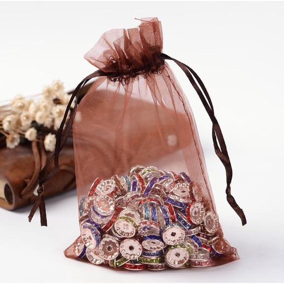 100pcs 100Pcs Sheer Organza Gift Bags Chocolate Wedding Favor Gift Wrap Bags with Drawstring 5.9x3.94 Inch Gift Packaging Bags Organza Jewelry Pouches for Potpourri Party Christmas