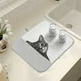 thumbnail image 4 of Yayeee Drying Mat for Kitchen Counter Dishes Microfiber Coffee Decorative Pad, Black Cute Cat, 4 of 9