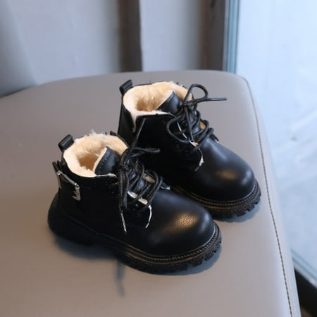 

Hot Sale Clearance Hvyes Toddler Shoes Girls British Style Fashion Lacein Hasp Non Slip Thicken Keep Warm Comfortable Boots
