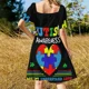 thumbnail image 5 of AUTISMO - ACEPTAR ENTENDER AMOR Vestido de manga corta trajes de playa para mujeres Ropa femenina vestidos de fiesta mujeres, 5 of 7