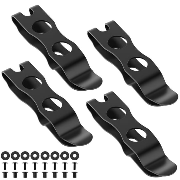 2/4Pcs Knife Sheath Belt Clip Stainless Steel Belt Knife Clip Universal Knife Sheath Clip Portable Metal Belt Clip Replacement with Screws for Most Sheath Holes