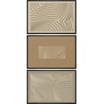 thumbnail image 2 of IDEA4WALL Framed Canvas Print Wall Art Set of 3 Abstract Beige Line Wave Vintage Illustration Wall Decor Retro Contour Map Design Prints Fine Art Chic Minimal Artwork - 24"x36"x3 Black, 2 of 5