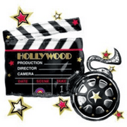 30" HOLLYWOOD CLAPBOARD BALLOON • Large Shape Foil Mylar Balloon • Party Supplies Decorations Foil Mylar Balloon