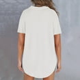 thumbnail image 5 of BXINGOHAI Women's Long Sleeve Waffle Knit Shirts Dressy Casual Loose Button Up V Neck Henley Tops 2025 Fall Basic Tee Blouse White,M, 5 of 5