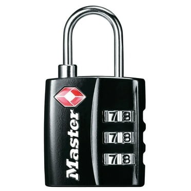 Master Lock 4680DBLK Steel Luggage and Briefcase Padlock, Side