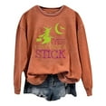 thumbnail image 2 of Yes I Can Drive A Stick Halloween Sweatshirts for Women Long Sleeve Crewneck Witch Graphic Sweatshirt Pullover Tops, 2 of 4