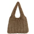 thumbnail image 1 of Bolso Mano Hombro Mujer Felpa Color Sólido para El Viajes Compras, 1 of 8